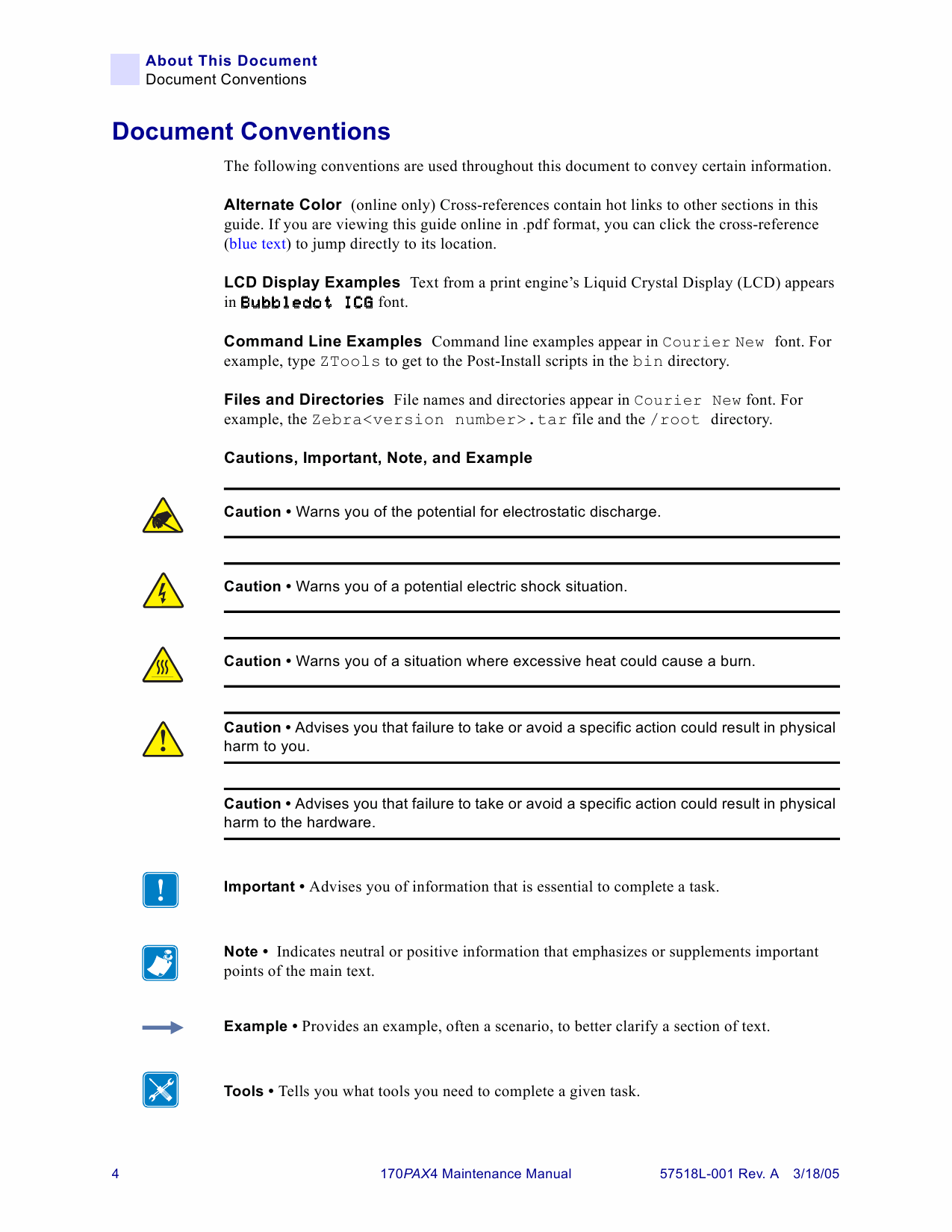 Zebra Label 170PAX4 Maintenance Service Manual-2